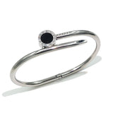 Roman Numerals Nail Open Bracelet For Women Classic Stainless Steel Jewelry