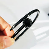 Roman Numerals Nail Open Bracelet For Women Classic Stainless Steel Jewelry
