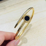 Roman Numerals Nail Open Bracelet For Women Classic Stainless Steel Jewelry