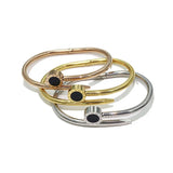 Roman Numerals Nail Open Bracelet For Women Classic Stainless Steel Jewelry