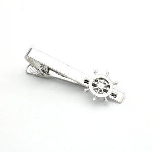 Brass Rudder Tie Clip Silver Tie Pin