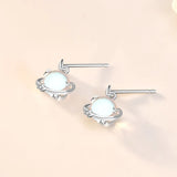 Moonstone Planet Drop Earrings Woman Style Party Gift