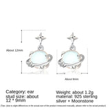 Moonstone Planet Drop Earrings Woman Style Party Gift