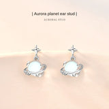 Moonstone Planet Drop Earrings Woman Style Party Gift