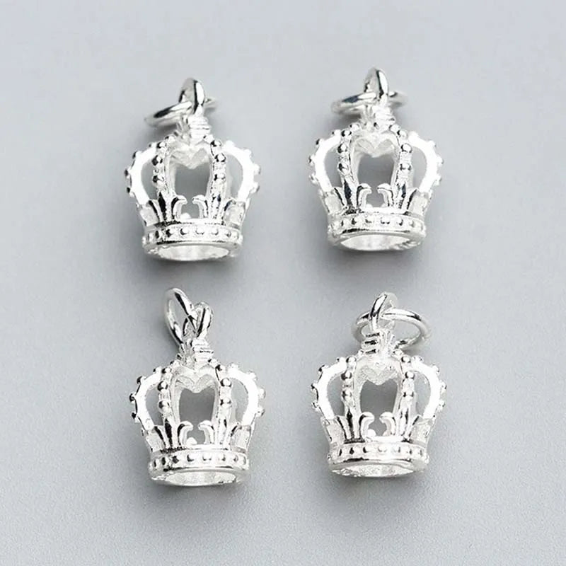 925 Sterling Silver Crown Dangle Charms For Women - DIY Jewelry