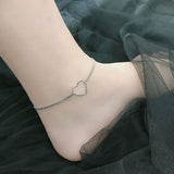 925 Sterling Silver Women Love Ankle Bracelet