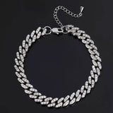 Diamond Anklet Plated Crystal Cuban Anklets Cuban Link Foot Jewelry