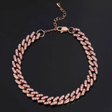 Diamond Anklet Plated Crystal Cuban Anklets Cuban Link Foot Jewelry