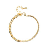 925 Silver Tennis Bracelet Adjustable Chain Bangle