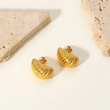 Stainless Steel Irregular Stud Earrings 18K Plated Women's Jewelry