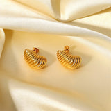 Stainless Steel Irregular Stud Earrings 18K Plated Women's Jewelry