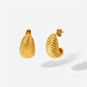 Stainless Steel Irregular Stud Earrings 18K Plated Women's Jewelry