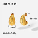 Stainless Steel Irregular Stud Earrings 18K Plated Women's Jewelry