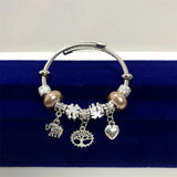 Beads Bangle Tree of life Elephant Charm Bracelet