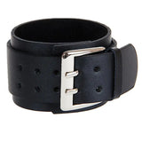 Double Belt Leather Wrist Rock Bracelet for Men Buckle Vintage Punk Jewelry