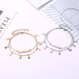 Women's Silver Star Tassel Anklet Vintage Foot Jewelry