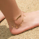Women's Silver Star Tassel Anklet Vintage Foot Jewelry