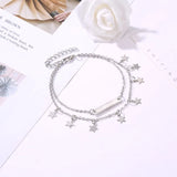 Women's Silver Star Tassel Anklet Vintage Foot Jewelry
