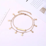 Women's Silver Star Tassel Anklet Vintage Foot Jewelry