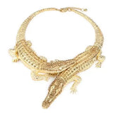 Double Crocodile Necklace Reptile Jewelry