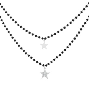 Crystal Beads Necklace Stainless Steel Choker