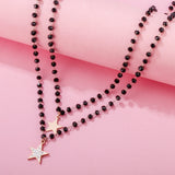 Crystal Beads Necklace Stainless Steel Choker
