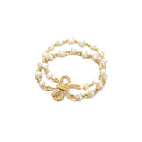 Double Layer Bowknot Pearl Bracelet Fine Jewelry Gift
