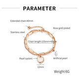 Double Layer Bracelet Stainless Steel Pearl Jewelry