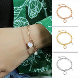 Double Layer Bracelet Stainless Steel Pearl Jewelry
