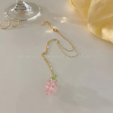 Double Layer Heart Grape Necklace Vintage Party Gift Jewelry