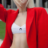 925 Silver Double Layer Square Pendant Choker Necklace