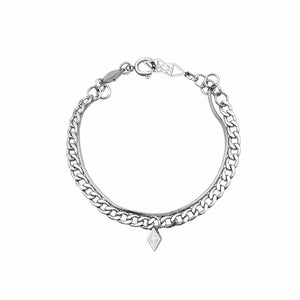 Double Layer Titanium Steel Bracelet Women And Versatile Pendant Bracelet