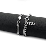 Double Layer Titanium Steel Bracelet Women And Versatile Pendant Bracelet