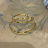 Double Layers Metallic Clip On Earrings For Women Statement Jewelry