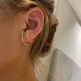 Double Layers Metallic Clip On Earrings For Women Statement Jewelry
