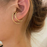 Double Layers Metallic Clip On Earrings For Women Statement Jewelry