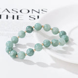 Double Layers Green Crystal Jade Beads Strand Bracelets YBR302