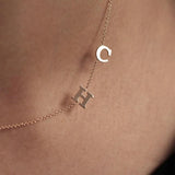 Stainless Steel Double Initial Necklace for Women Personalized Choker