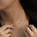Stainless Steel Double Initial Necklace for Women Personalized Choker