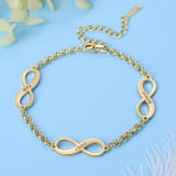 Custom Date Infinity Pendant Bracelet Stainless Steel Jewelry