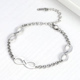 Custom Date Infinity Pendant Bracelet Stainless Steel Jewelry
