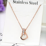 Double Ring Love Necklace with Diamonds for Women