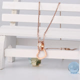 Double Ring Love Necklace with Diamonds for Women