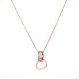 Double Ring Love Necklace with Diamonds for Women