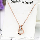 Double Ring Love Necklace with Diamonds for Women