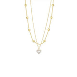 Double Stacked Diamonds Necklace Japanese Retro Collarbone Chain