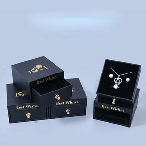 Square Jewelry Packaging Box Wedding Earring Necklace Organizer