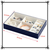 Velvet Jewelry Organizer Tray Ring Earring Holder Display Box Bracelet
