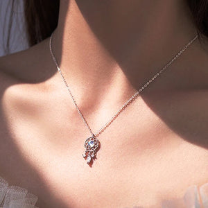 Moonstone Dream Catcher Necklace for Women - Hollow Pendant Jewelry Collar Gift