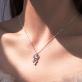 Moonstone Dream Catcher Necklace for Women - Hollow Pendant Jewelry Collar Gift